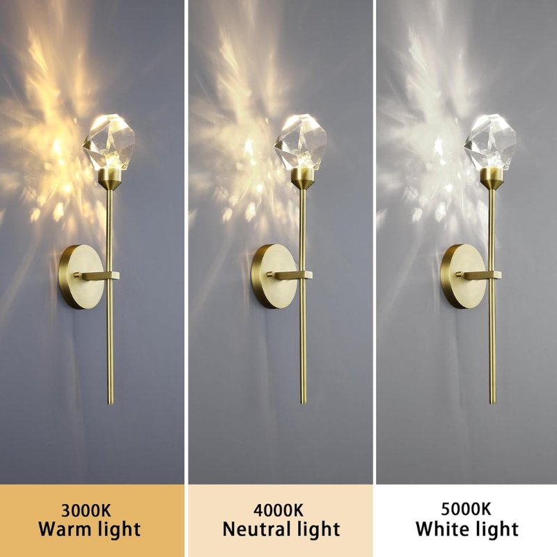 Dimmable Crystal Wall Light Fixture