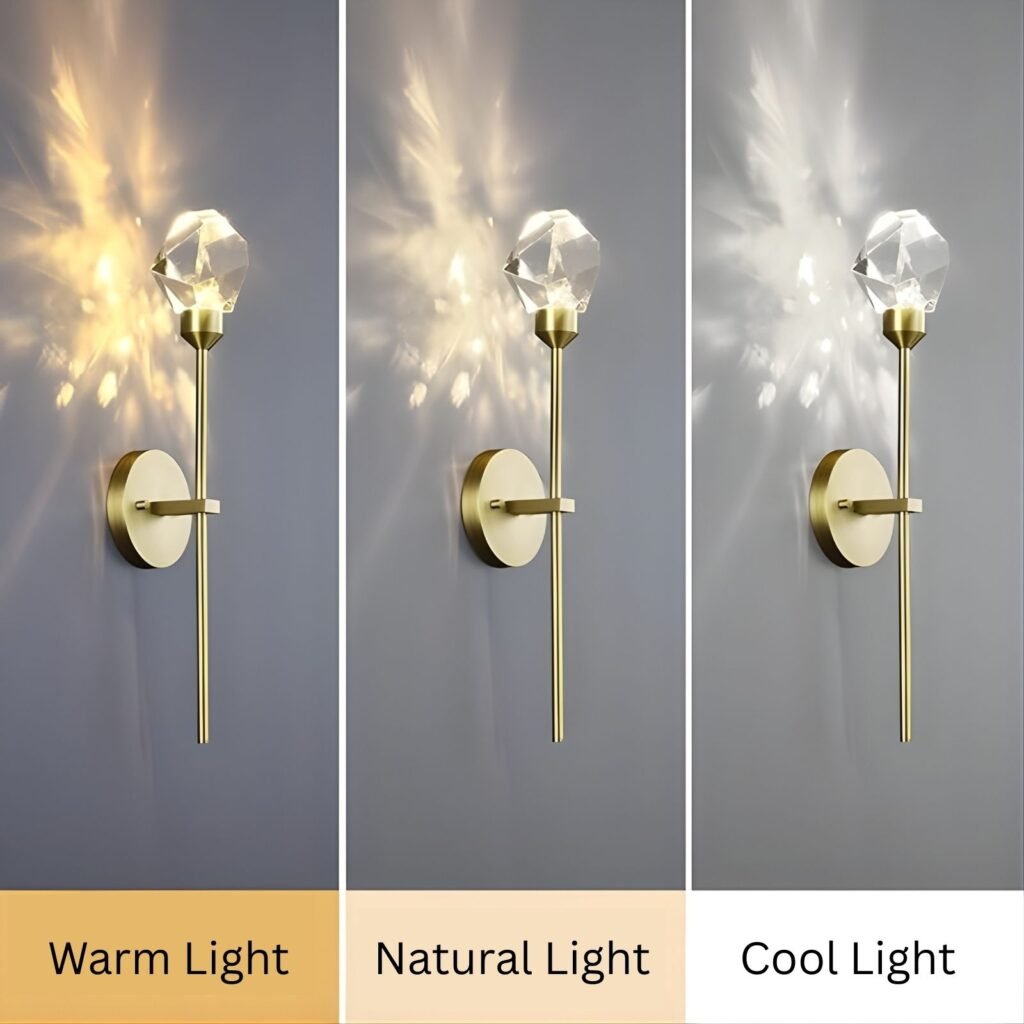 Dimmable Crystal Wall Light Fixture