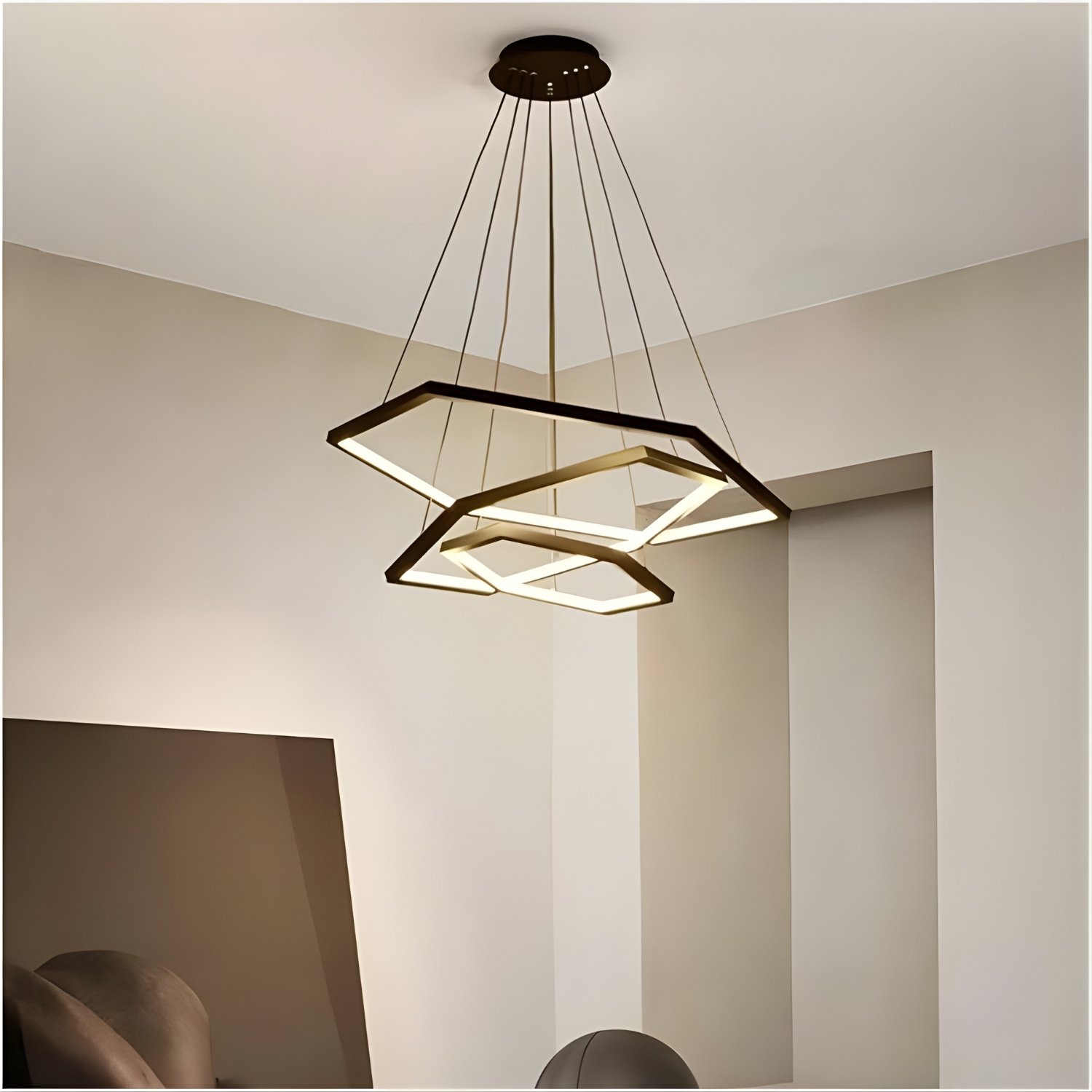 Modern Aluminium Dimmable Hexagon Pendant Lights