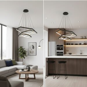 Modern Aluminium Dimmable Hexagon Pendant Lights