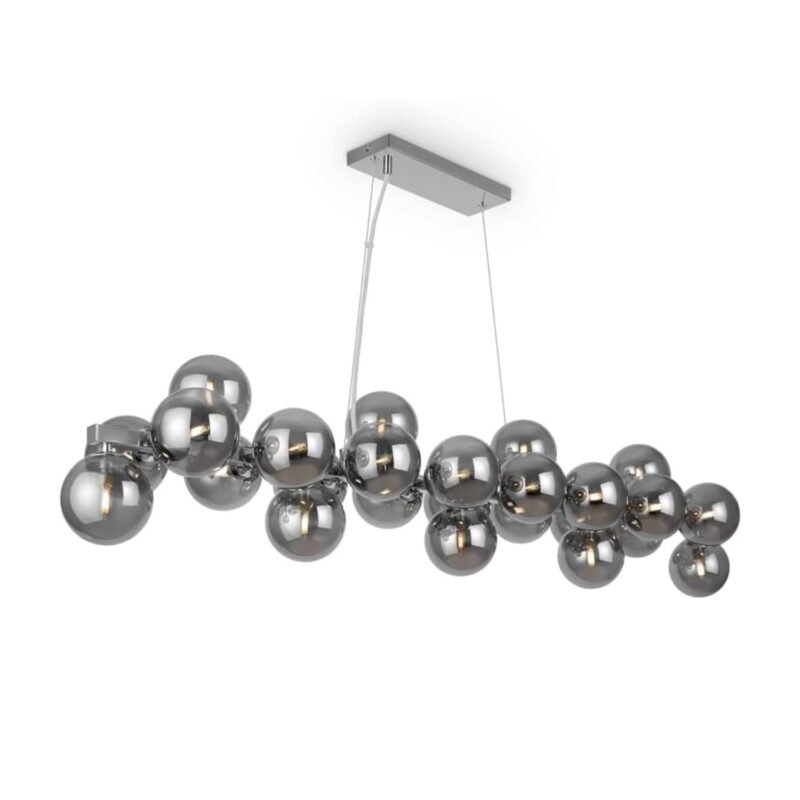 Modern Dimmable Smoky Pendant with 25 Light