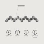 Modern Dimmable Smoky Pendant with 25 Light