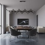Modern Dimmable Smoky Pendant with 25 Light