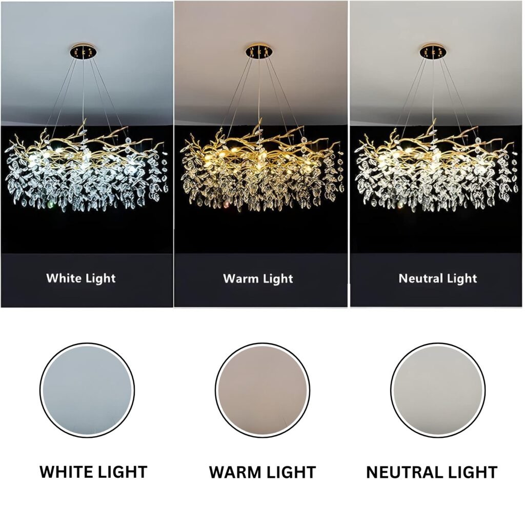 Modern Contemporary Crystal Tree Drop Chandelier