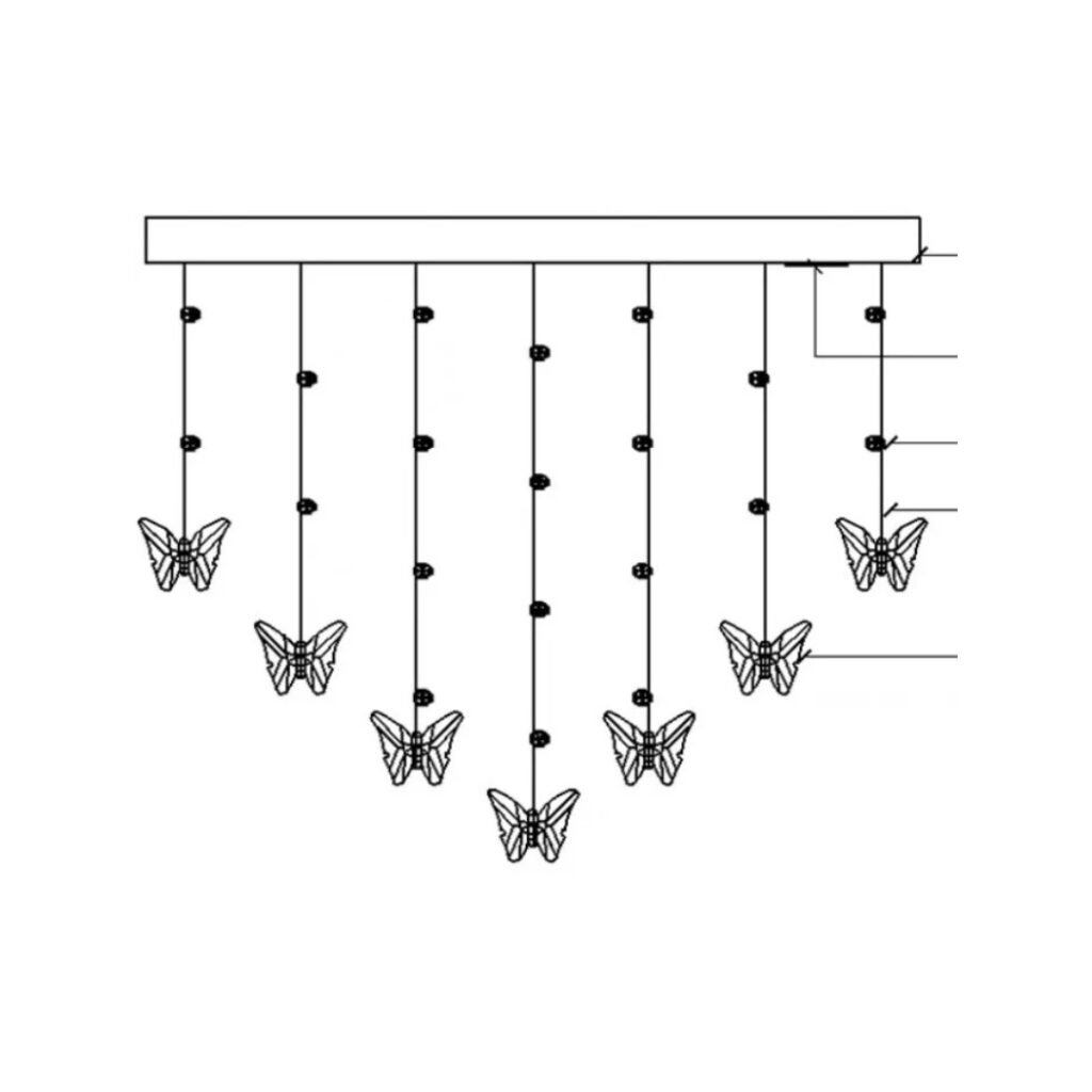 Sketch of butterfly chandelier