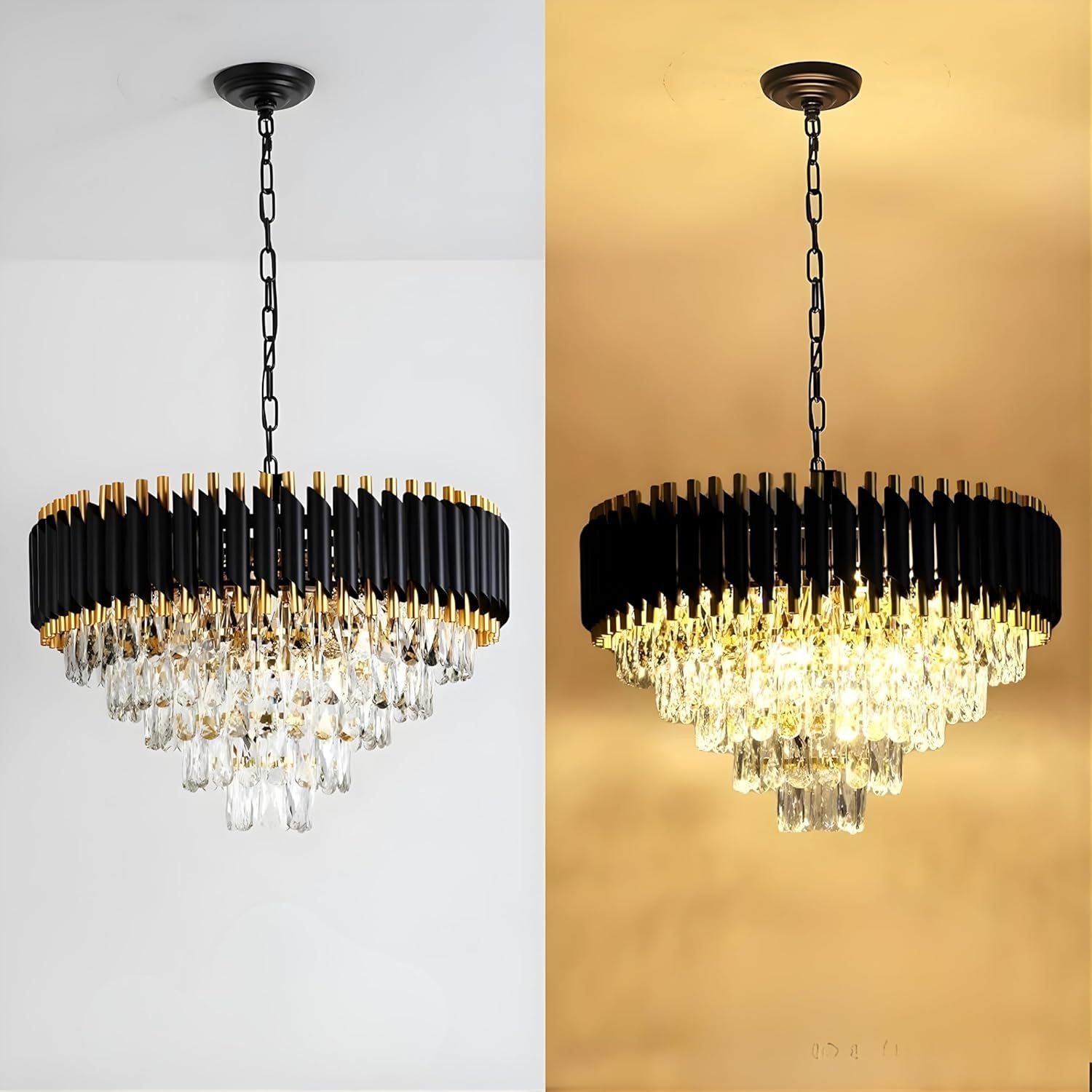 Gold Round Crystal Chandelier