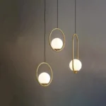 Modern Single Pendant Light Brass Gold with Glass Ball