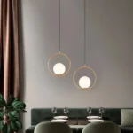 Modern Single Pendant Light Brass Gold with Glass Ball