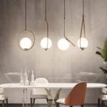 Modern Single Pendant Light Brass Gold with Glass Ball
