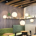 Modern Single Pendant Light Brass Gold with Glass Ball