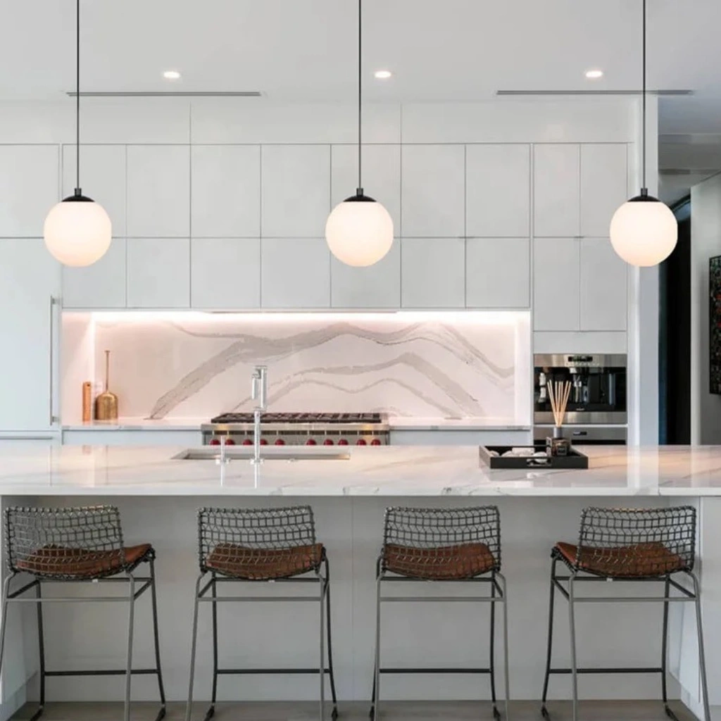 White Hanging Globe Pendant Light