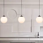 White-Hanging-Globe-Pendant-Light-7 White Hanging Globe Pendant Light Installed