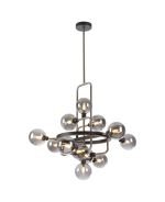 Filocaro 78cm Fixed Pendant, Matt Black/Antique Brass
