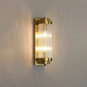 Pillar Offset Wall Lamp - Art Deco Gold Sconce
