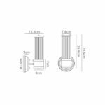 Toscano 1 Light Glass Rod Wall Light - Gold IP44 1
