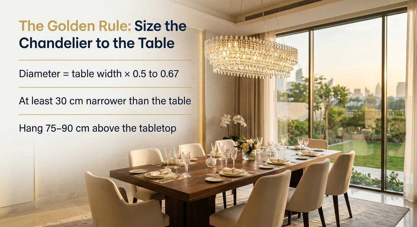 The Golden Rule: Size the Chandelier to the Table