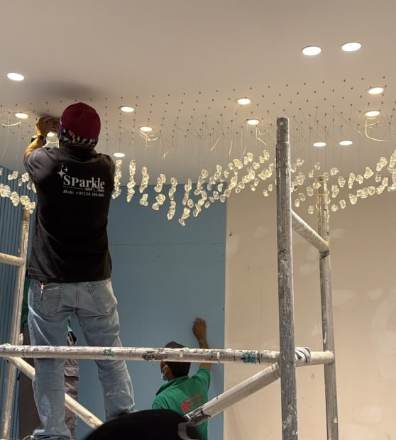 Sparkle and Shine UAE's Expert is providing chandelier installation service in dubai